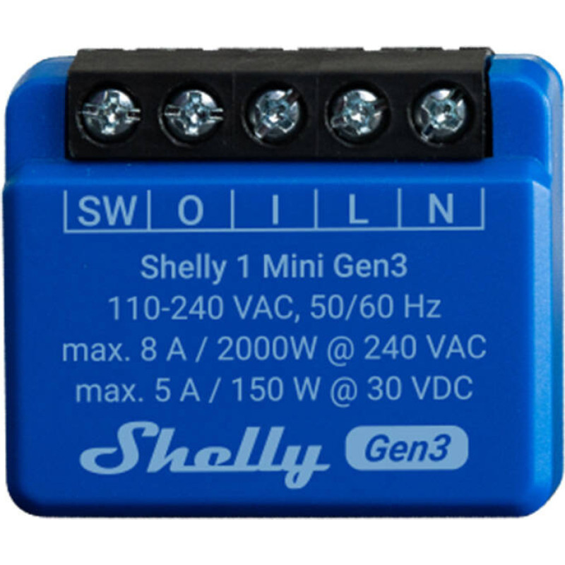 Shelly 1 Mini Gen3 Controller, WiFi/Bluetooth