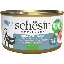 Agras Pet Foods SCHESIR Complements Tuna with hake in jelly - wet cat food - 70g