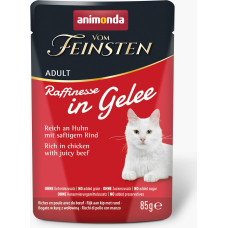 Animonda Vom Feinsten Adult Raffinesse in Jelly rich in Chicken with Beef - wet food for cats - 85g