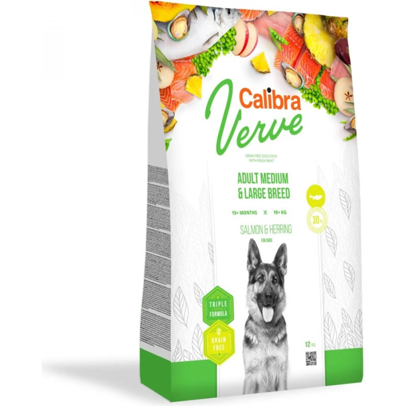 Calibra Verve Medium & Large Salmon and Herring - dry dog food - 12kg