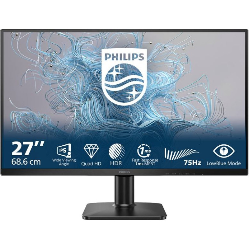 Монитор компьютера Philips серии 1000 27E2N1500L/00 68,6 см (27 дюймов) 2560 x 1440 пикселей Quad HD LED, черный