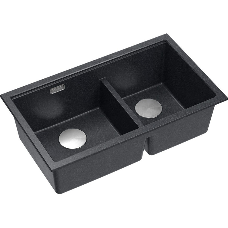 Quadron Dviguba virtuvės plautuvė Quadron LOGAN 120, HQL7645U8_BS_U, montuojama po stalviršiu