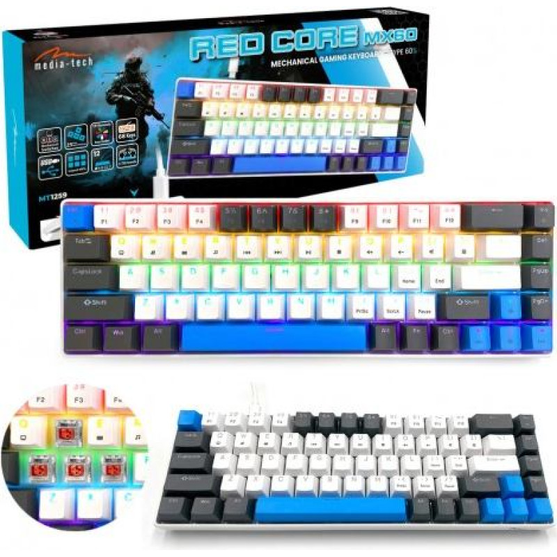 Media-Tech Mechanical keyboard Red Core MX60 MT1259