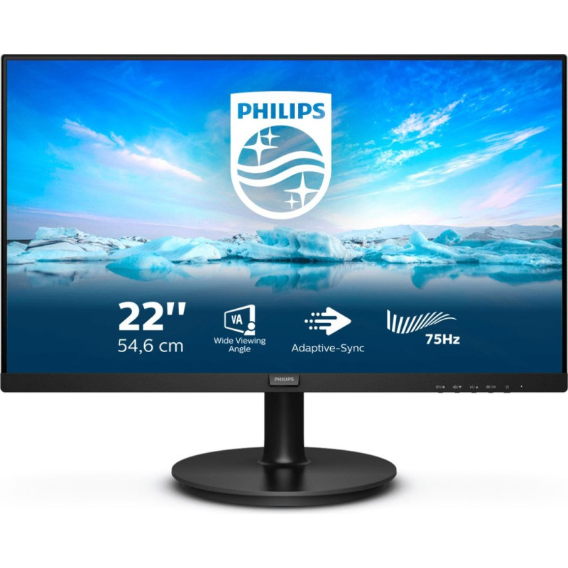 Philips V Line 222V8LA/00 computer monitor 54.6 cm (21.5") 1920 x 1080 pixels Full HD LCD Black