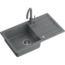 Quadron Раковина с смесителем GO MAX, TQ7744GMSZ, серая.