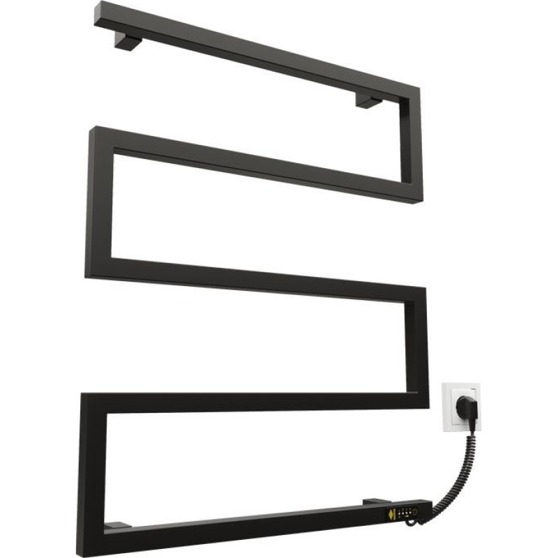 Kosser Электрический полотенцесушитель Zeta 685x550 ER, с таймером, черный (подключение справа).