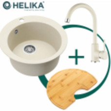 Helika Комплект: кухонная мойка, смеситель и столешница SR100-113W+5523E2-001+SR-416.300 (бамбук).