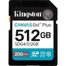 Kingston Technology Canvas Go! Plus 512GB SDXC Canvas Go Plus Gen4 200MB/s C10 UHS-I U3 V30