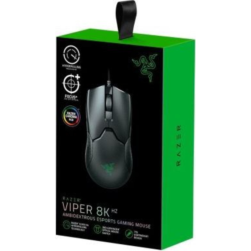 Razer Viper 8K Wired Gaming Mouse 8 Button, Optical Sensor , RGB,, Black EU (RZ01-03580100-R3M1)