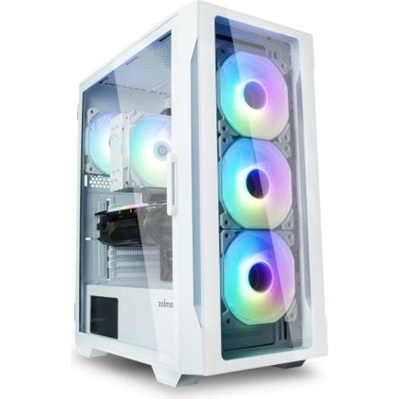 Zalman PC case I3 Neo TG White Mid Tower RGB fan x4, white