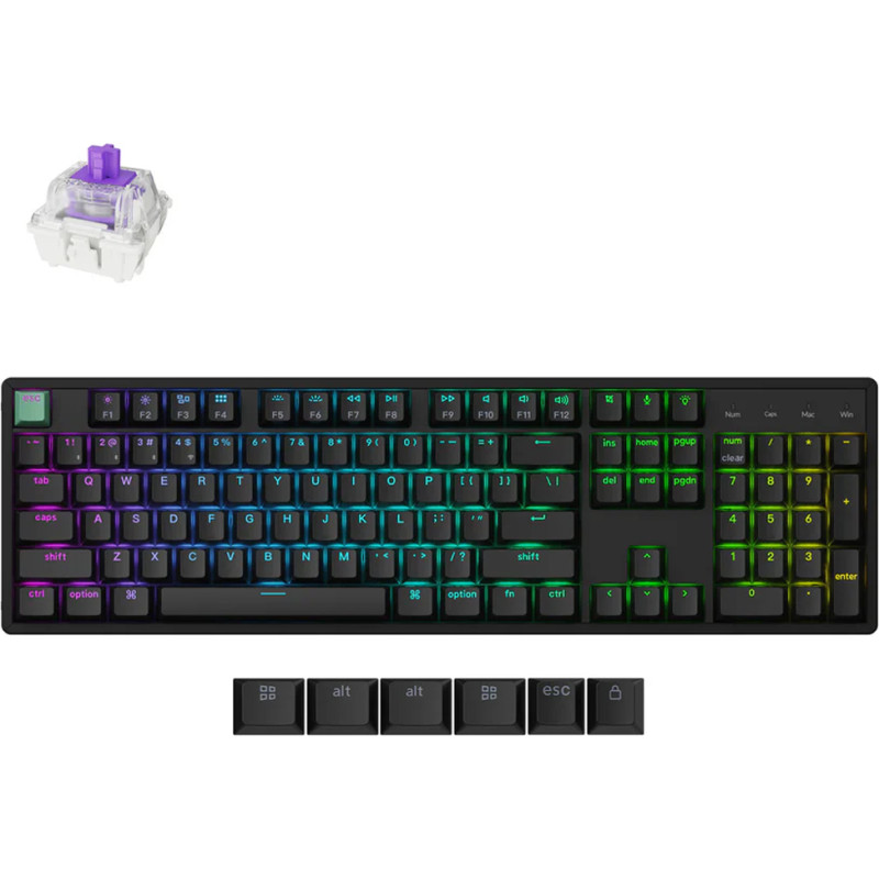 Keychron K10 HE, Gateron Double-Rail Magnetic Nebula Switch, Wireless, Black, US