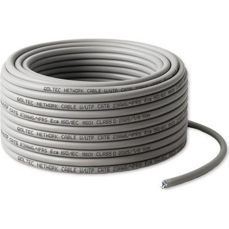 Qoltec UTP patchcord cable CAT6 Copper Cu 50m grey