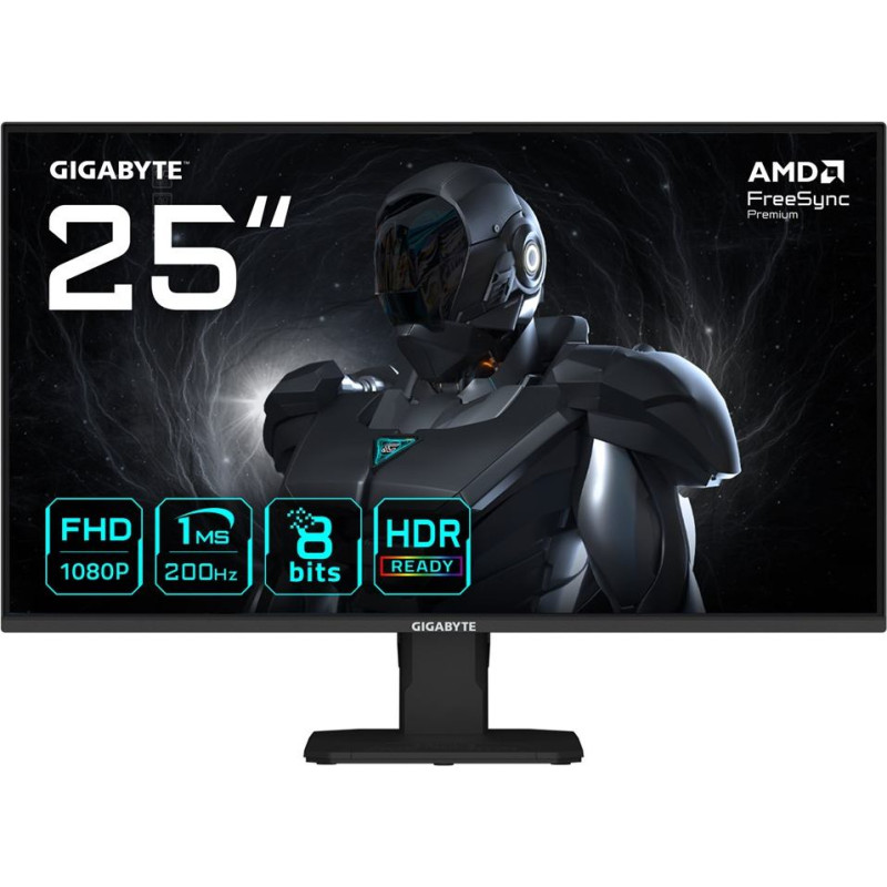 Gigabyte GS25F2 25" FHD Gaming Monitor - 1920 x 1080, 200Hz, 1ms, 300 cd/m2, Display HDR 10, HDMI 2.0, Displayport 1.4