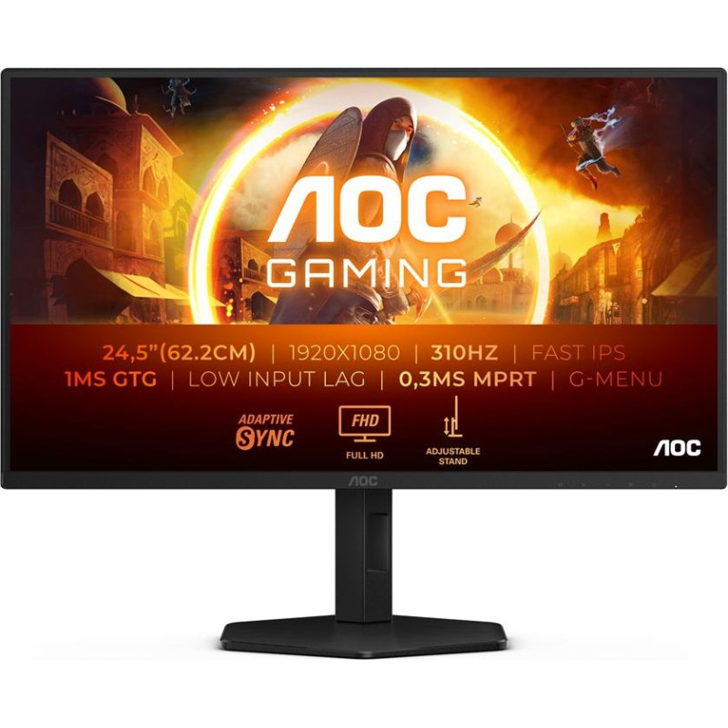 AOC G4 25G4SXU computer monitor 62.2 cm (24.5") 1920 x 1080 pixels Full HD LED Black, Grey
