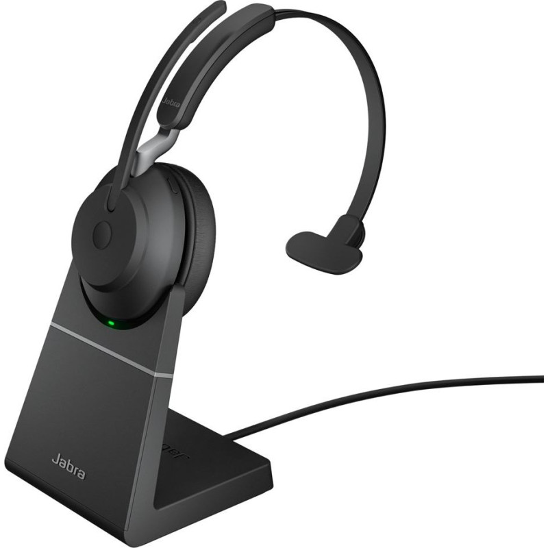 Jabra Evolve2 65 USB-A UC Mono with Charging Stand - Black