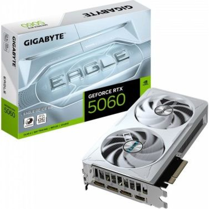 Gigabyte Graphics card GeForce RTX 5060 EAGLE OC ICE 8G GDDR7 3DP/HDMI