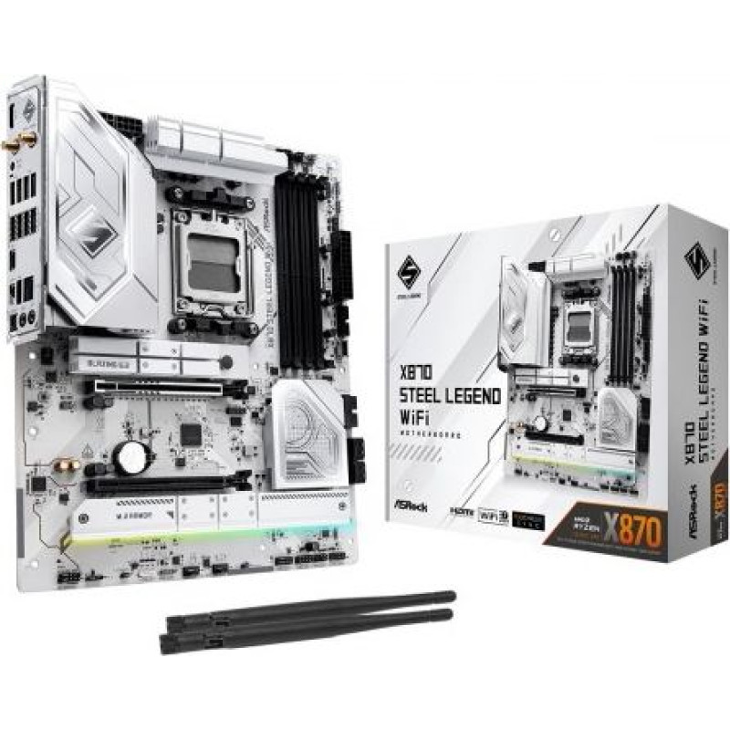 Asrock Motherboard X870 STEEL LEGEND WIFI AM5 4DDR5 M.2 ATX