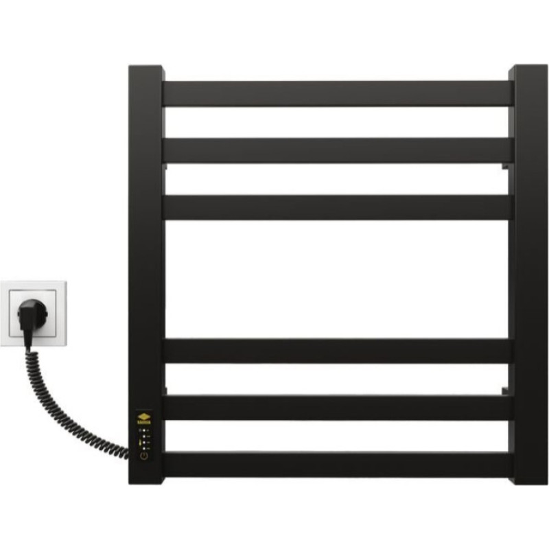 Kosser Полотенцесушитель Gerda 500x500/6 EL с таймером, черный.