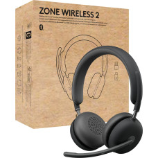 Logitech Słuchawki Logitech Zone Wireless 2 Teams, Wired & Wireless, Office/Call center, 230 g, Headset, Graphite