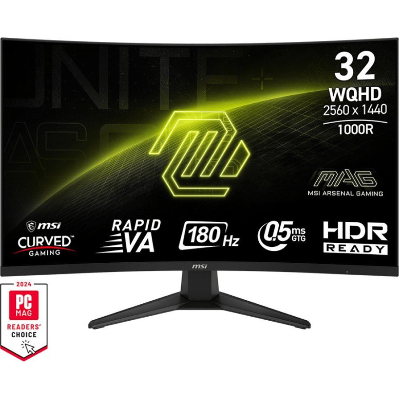 MSI MAG 325CQF - 31.5" | Rapid VA Curve 1000R | QHD | 0.5ms | 180Hz