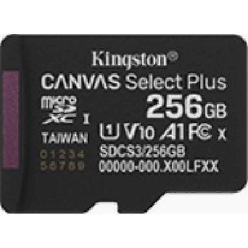 Kingston Karta pamięci microSD 256GB Canvas Select+ G3 150MB/s