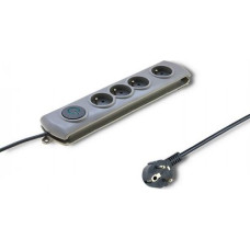 Qoltec Surge protector Quick Switch 4socket 2,5m gray