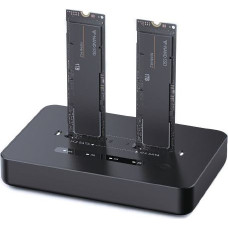 Gembird DD2-U3M2 Desktop dual drive USB Type-C M.2 NVME (and SATA) SSD docking station, black