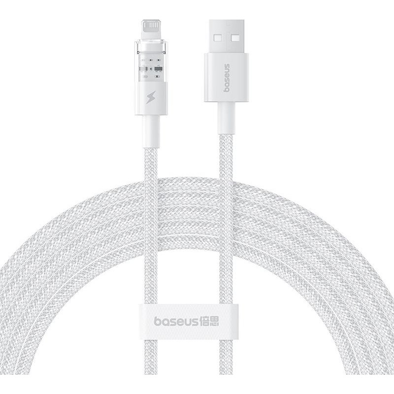 Baseus Gem USB to IP 2.4A fast charging cable 2 m White