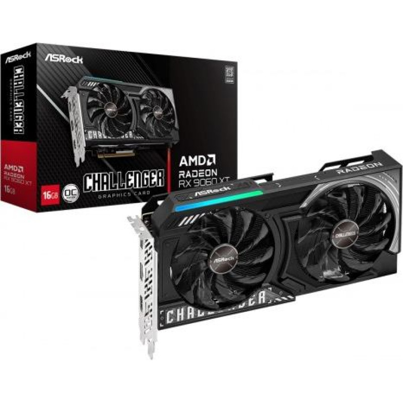 Asrock Graphics card Radeon RX 9060 XT CHALLENGER 16GB GDDR6 128bit 2DP/HDMI