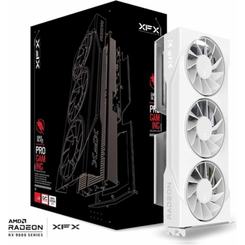 XFX Graphics card. XFX SWIFT RX 9060XT OC White 3-FAN 16GB