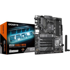 Gigabyte B550 EAGLE WIFI6 Motherboard - AMD Ryzen 5000 G-Series CPUs, 10+3+1 Phases VRM, up to 3200MHz DDR4, 1xPCIe 4.0 + 1xPCIe 3.0 M.2, 1GbE LAN, WIFI 6, USB 3.2 Gen 2