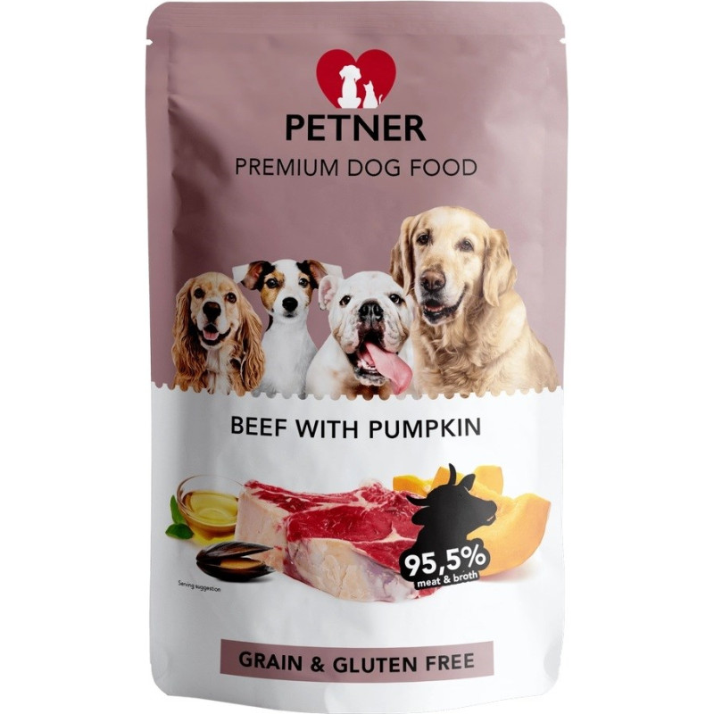 Hilton PETNER Beef with pumpkin - wet dog food - 500g