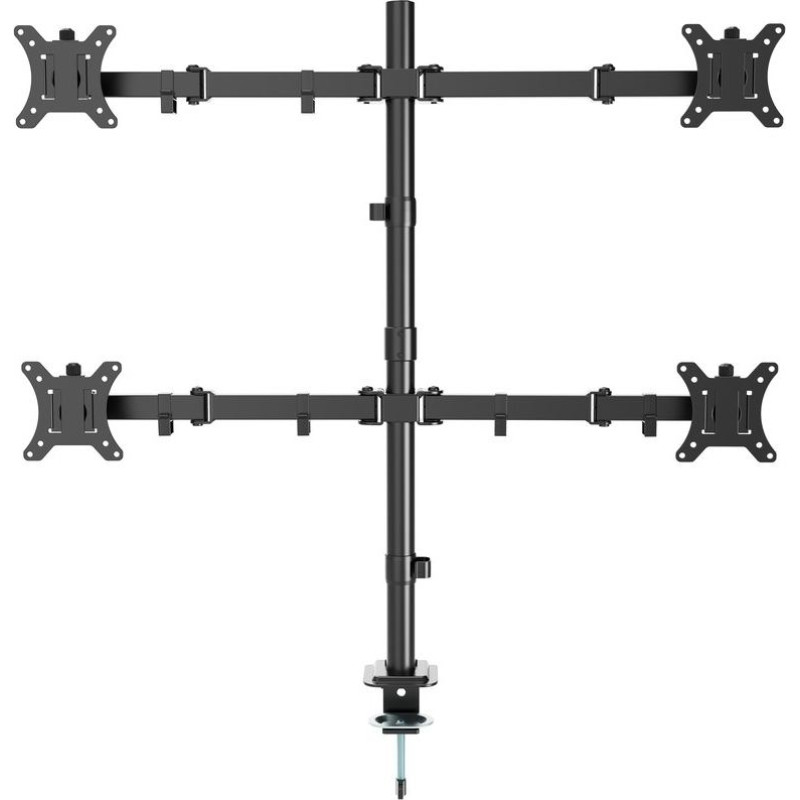 Gembird MA-D4-01 Регулируемый настольный кронштейн для 4 дисплеев (поворот, наклон, вращение), 13–32 дюйма, до 10 кг на экран
