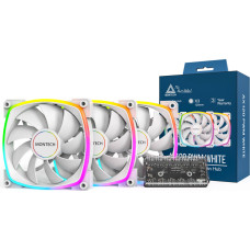 Montech AX120 PWM ARGB Fan, 3-pack, 120mm, White