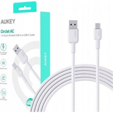 Aukey CB-NAC1 White Nyl on cable USB C - USB A