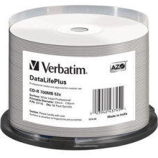 Verbatim CD-R 52x 700MB 50P CB DL Printable Azo 43745