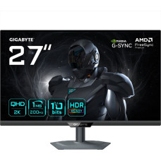 Gigabyte G27Q2 27” 2K QHD Gaming Monitor - 2560 x 1440, 200Hz, 1ms, 350 cd/m², G-Sync Compatible, FreeSync Premium, HDR10, HDMI 2.0, Displayport 1.4