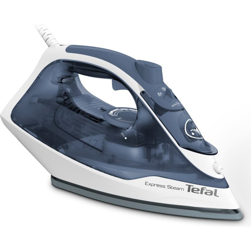 Tefal Express Steam FV2837 Dry & Steam iron Cerilium soleplate 2400 W Blue, Grey, White