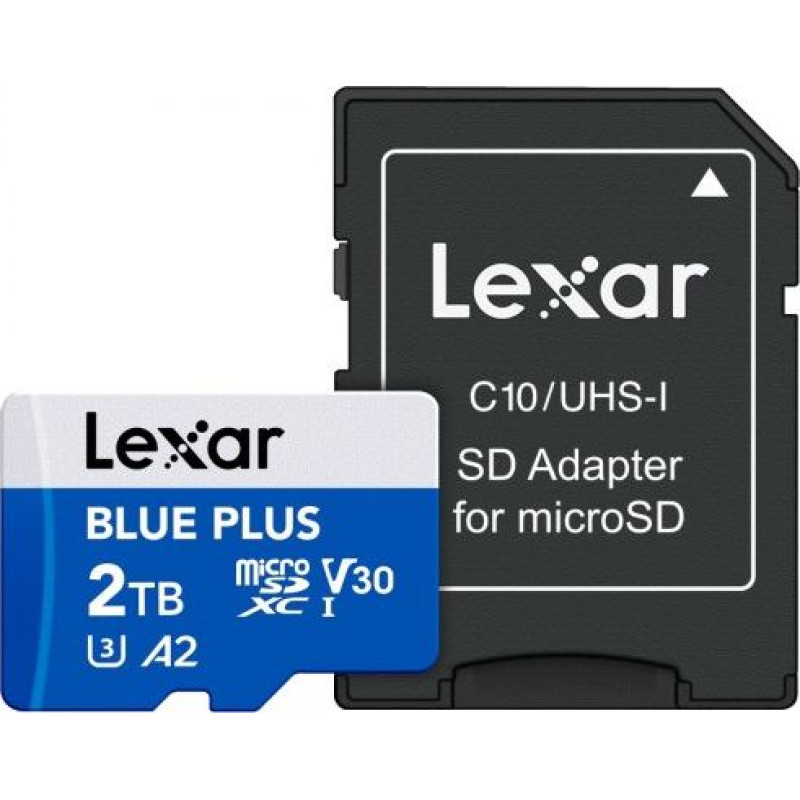 Lexar Karta Lexar Blue Plus MicroSDXC 2 TB Class 10 UHS-I/U3 A2 V30 (LMSBLPL002T-BNANG)
