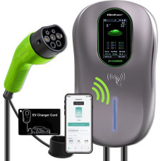 Qoltec Charging station EV 2w1 Typ2 | 22kW | Wi-Fi | TUYA | LCD | RFID |3 fazy | Wallbox | 5m