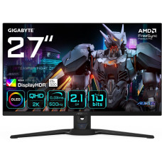 Gigabyte AORUS FO27Q5P OLED QHD Gaming Monitor - 2560 x 1440, 500Hz, 0.03ms, KVM, 300 cd/m&sup2;, FreeSync Premium Pro, DisplayHDR True Black 500, DisplayPort 2.1