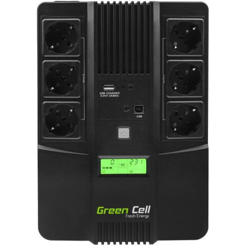 Green Cell UPS06 uninterruptible power supply (UPS) Line-Interactive 600 VA 360 W 6 AC outlet(s)