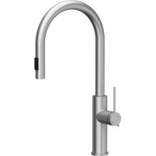 Quadron Кухонный смеситель с выдвижным шлангом JENNIFER Q LINE SLIM 3623510_BS, сталь.