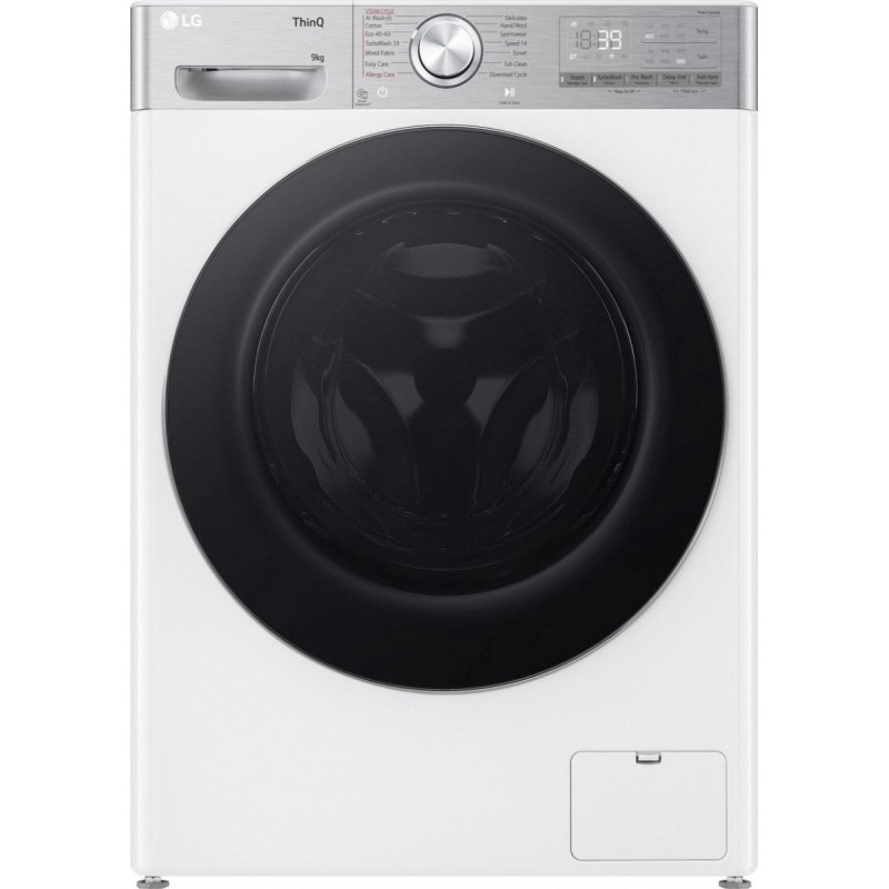 LG Pralka LG LG | Skalbimo ma&scaron;ina | F2WR909P3W | Energy efficiency class A-10% | Front loading | Skalbimo talpa 9kg | 1200 RPM | Gylis 47.5 cm | Plotis 60 cm | LED | Steam function | Direct drive | Wi-Fi | Baltas