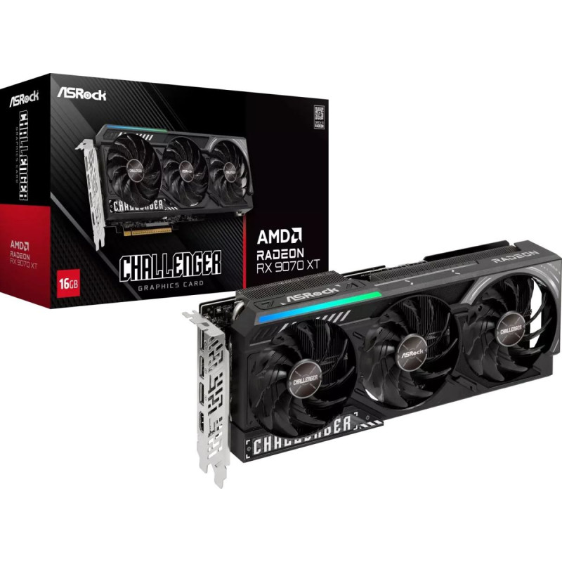 Asrock Karta graficzna ASRock Radeon RX 9070 XT Challenger 16GB GDDR6 (RX9070XT CL 16G)