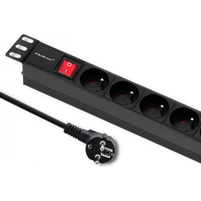 Qoltec Power strip for RACK 1U 16A, PDU, 8xFRENCH, 2m
