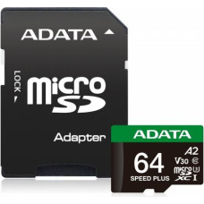 Adata microSD Speed Plus card 64GB UHS1 U3 V30 A2 160/140 MB/s