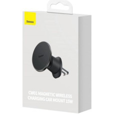 Baseus Car Charger Inductive 15W Holder CW01 for Air Vent, Black (C40141001111-00)