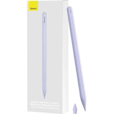 Baseus Tablet Tool Active Stylus Pen Smooth Wtiting 2 Wireless Charging with LED Indicator + Active Replaceable Tip for iPad, Purple (SXBC060105)