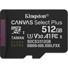 Kingston microSD memory card 512GB Canvas Select+ G3 150MB/s